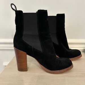 Marc Fisher Black Suede Heeled Boots